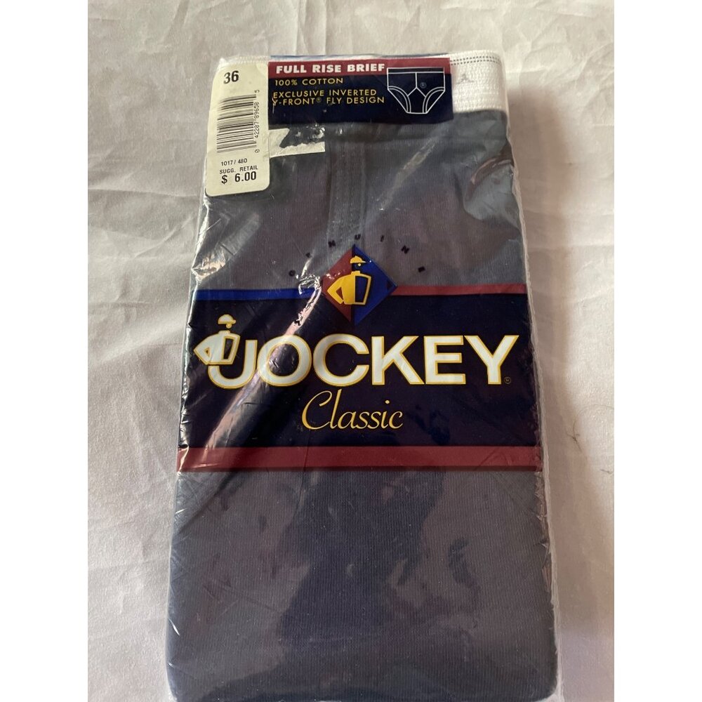 Jockey Classic Brief Full Rise Underwear Size 36 100% Cotton Inverted Y-Front Fl